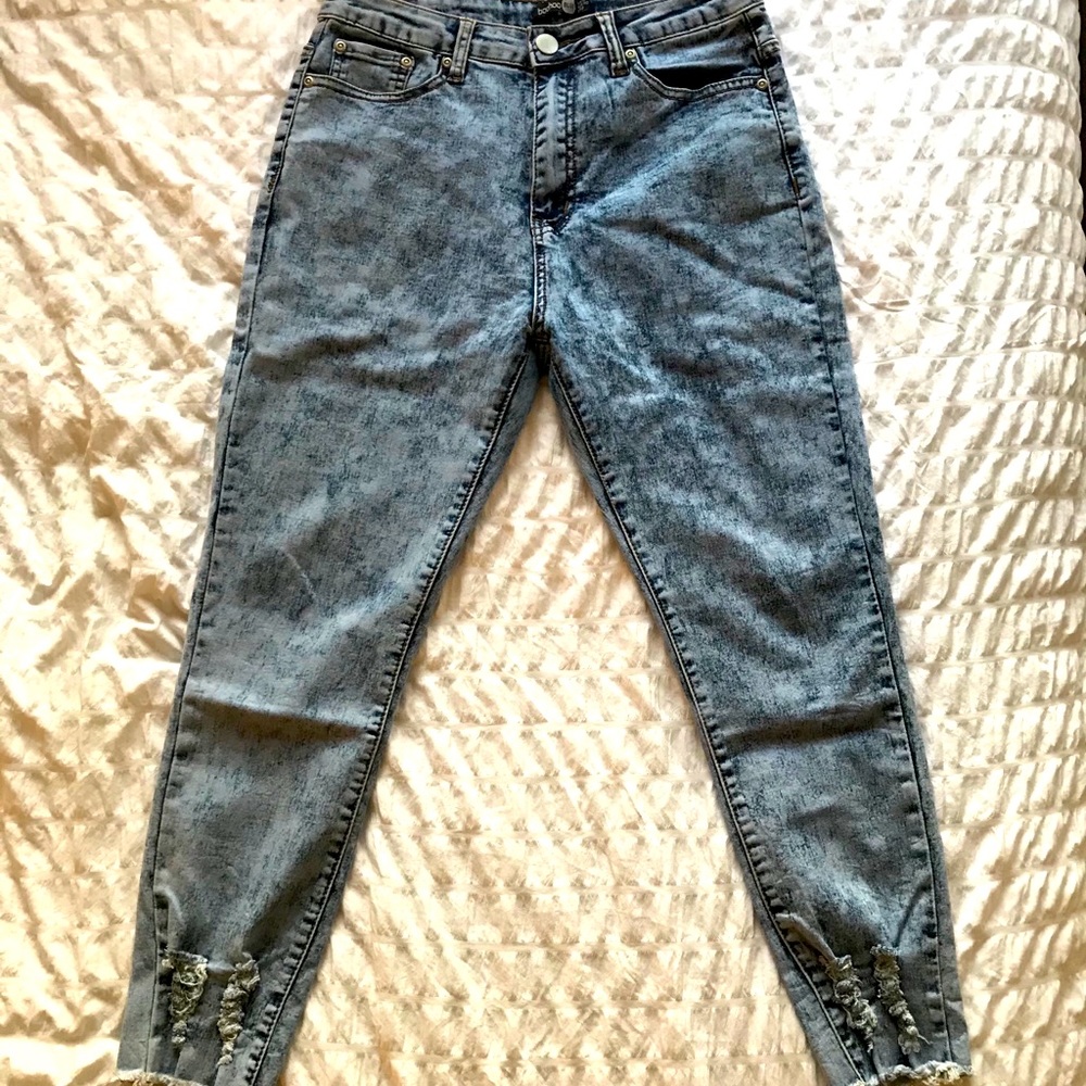 Acid Wash Jeggings, mid-to-high waist